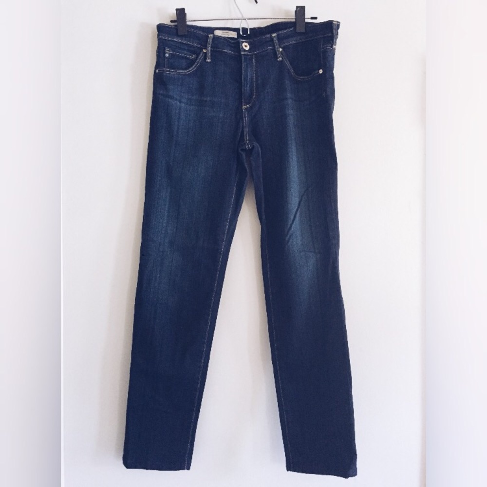 AG Adriano Goldschmied long dark cigarette jeans